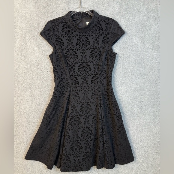 Elegant Black Patterned Dress Eliza j size 8 prom party - Picture 1 of 9